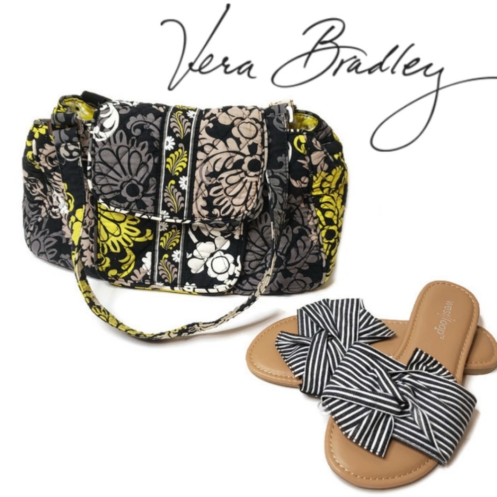 Vera Bradley handbag black, yellow and grey floral